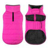 Petglad dog winter coat pink front view with snug fit for cold-weather warmth