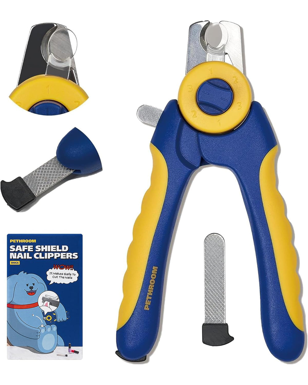 PETHROOM dog nail clipper with transparent guard for precise trimming