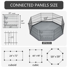PETIME foldable dog pen folded storage demonstrates compact travel-ready folding.
