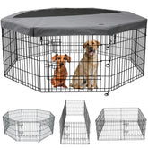 PETIME foldable dog pen top cover shields sun and weather during outdoor play