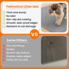 Petinstinct Jumbo Litter Mat bottom layer demonstrates debris collection