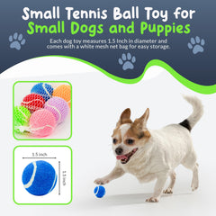 Petite Paws lime green squeaky tennis ball enhances focus during puppy play
