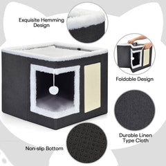 Petizer cat bed scratch board and plush ball for interactive play.