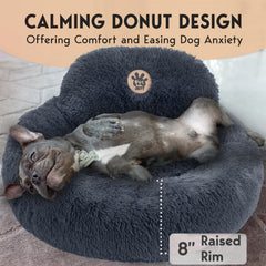 PET JETT Donut Bed 8 inch rim focuses on secure curling and muscle relaxation support.