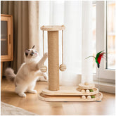 Petjoyi cat scratching post base stabilizes play for energetic indoor cats.