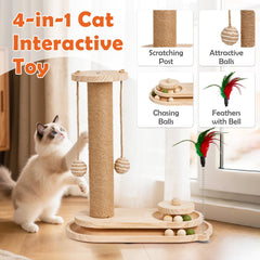 Petjoyi cat sisal-wrapped post satisfies claws and helps protect furniture.