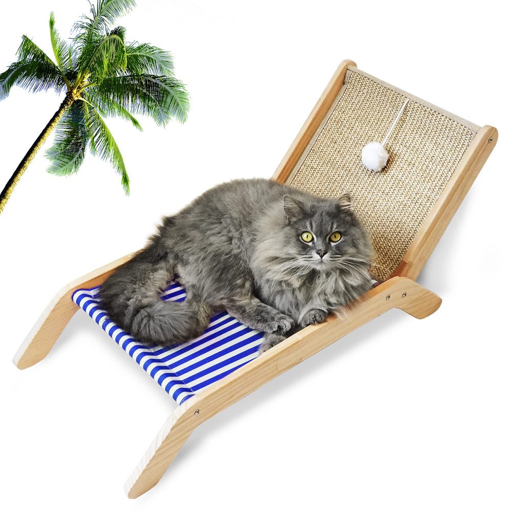 PETKARAY Beach Chair Cat Hammock side view shows elevated indoor lounging comfort.