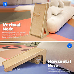 Petkaray cat scratcher floor placement option offers easy access for lounging and play.