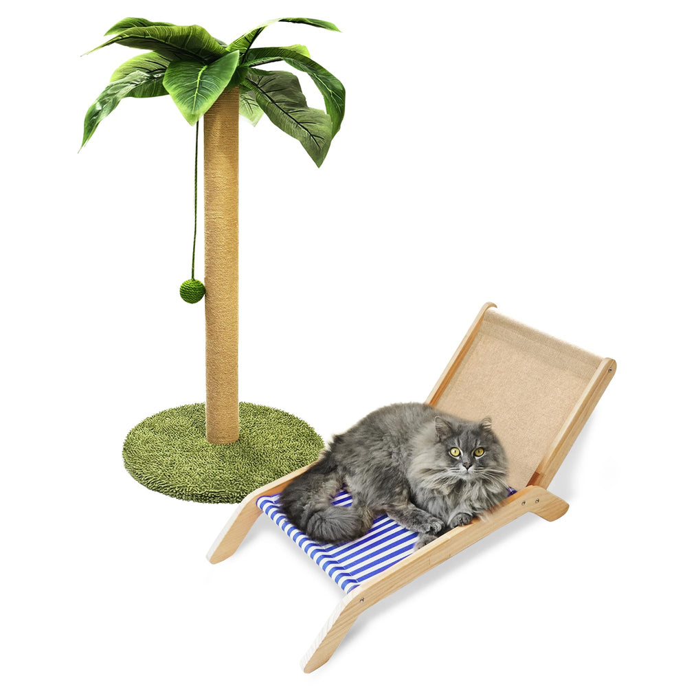 PETKARAY cat scratching post palm tree 36in design promotes indoor scratching and exercise