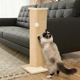 PETKARAY couch corner cat scratcher assembled in a corner with a stable base.