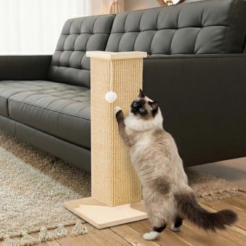 PETKARAY Couch Corner Cat Scratcher 22-inch demonstrates stable corner design for sofa protection.