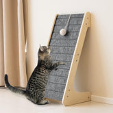 PETKARAY felt cat scratcher on floor ramp shows versatile placement for cats.