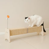 PetKARAY horizontal scratching post with sisal rope protects furniture.
