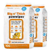 Petkin Big N' Thick paw wipes front-pack image for convenient post-walk cleanup