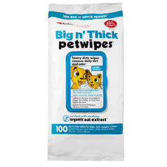 Paquete Petkin Big N' Thick, toallitas para mascotas, limpieza rápida