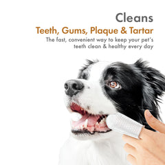 Petkin Fingertip Tooth Wipes peanut butter flavor to ease brushing.