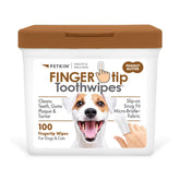 Petkin Fingertip Tooth Wipes slip-on design for quick, comfortable dental care.