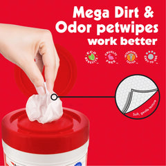 Petkin Mega PetWipes body-coat-soft-shine for gentle full-body wipe