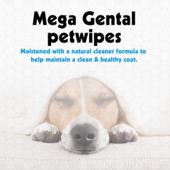 Petkin Mega PetWipes close-up wipe for daily dirt removal.