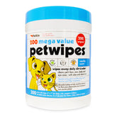 Petkin Mega PetWipes tub front enables quick cleanups.