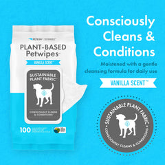 Petkin Plant-Based PetWipes for face, eyes, ears, and body use.