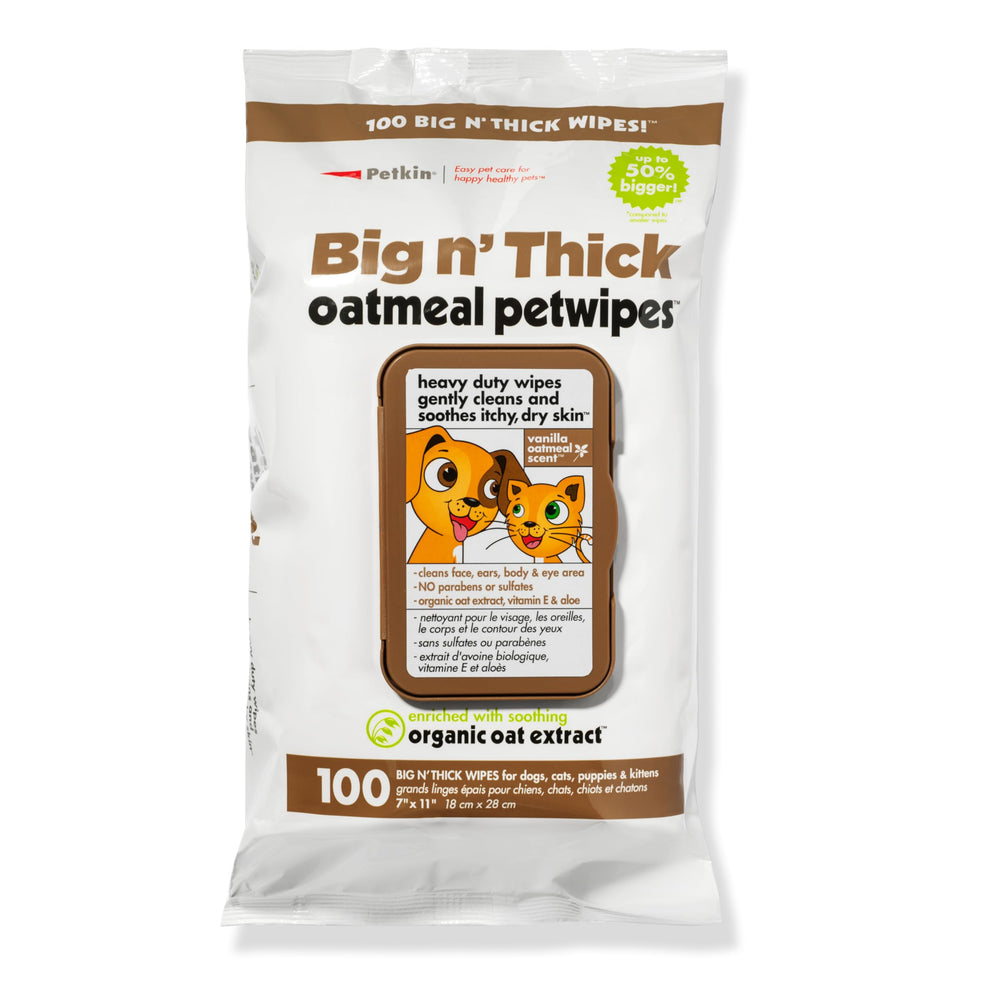 Petkin toallitas grandes para perros y gatos para limpieza rápida