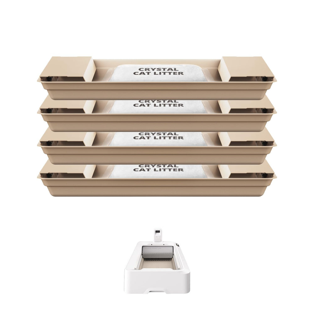 PETKIT Crystal Litter Tray Assembly demonstrates easy setup for mess-free maintenance.