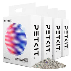 PETKIT Mixed Cat Litter shows fast clumping from tofu-bentonite blend for easy scoopable cleanup.