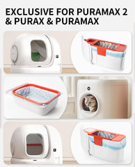 PETKIT PuraMax liner drawer disposal shows easy waste removal with secure seal