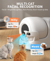 PETKIT Purobot Ultra self-cleaning action demonstrates hands-free waste management after every use.