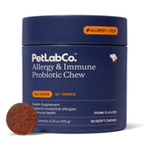 PetLab Co Allergy & Immune Probiotics dog chews pork flavor support seasonal gut balance