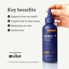 PetLab Co Clear Ears Therapy alcohol-free formula for safe cleansing