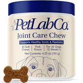 PetLab Co Joint Care Chews bottle front with clear labeling for easy daily mobility support.