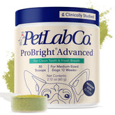 PetLab Co ProBright dental powder packaging variation demonstrates easy-to-use design