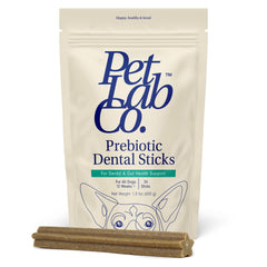 PetLab Co Dental Sticks packaging highlights targeted plaque control for dogs.