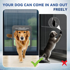PETLESO dog door ABS frame shown for durable, stable screen-door mounting.