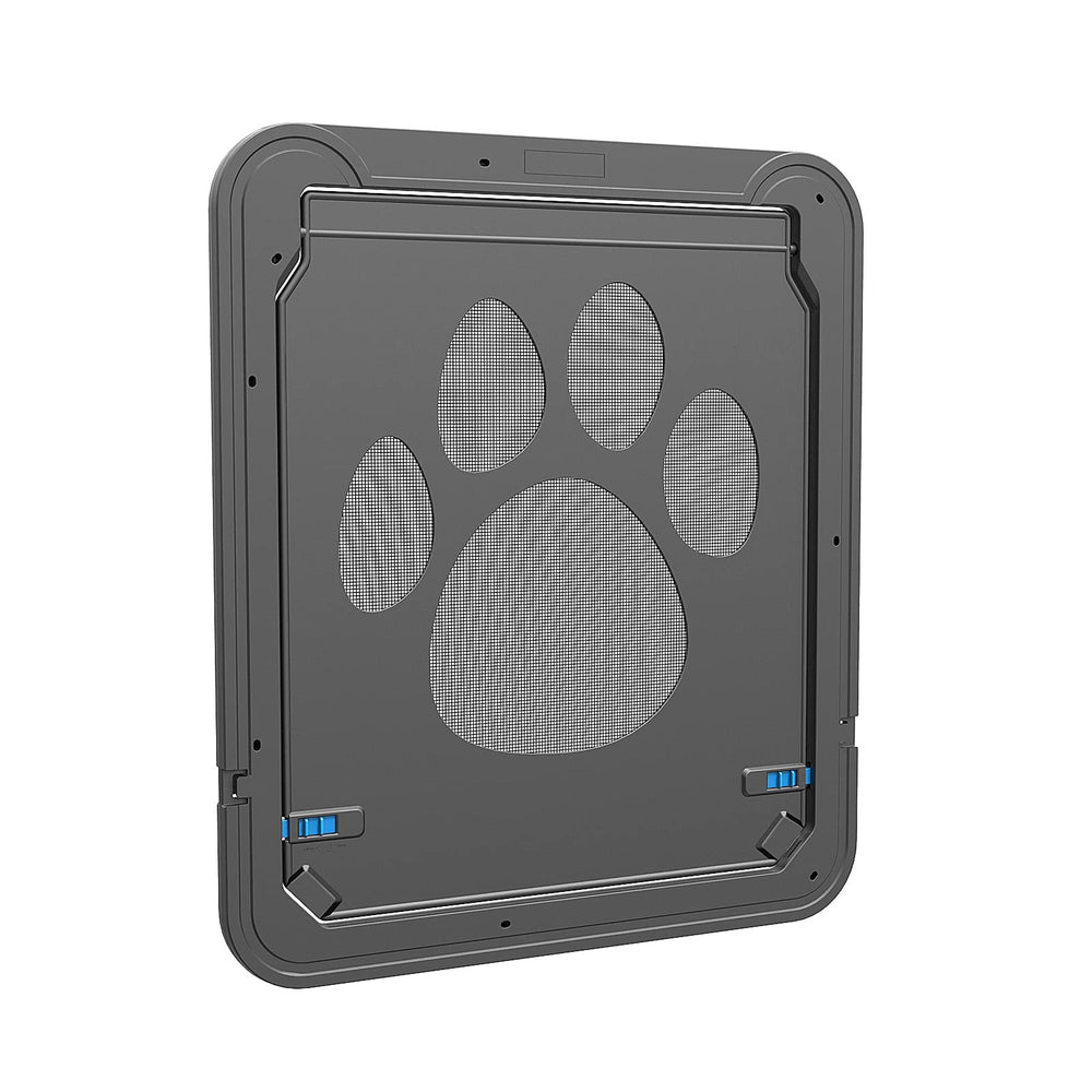 PETLESO dog door exterior view shows a sturdy ABS frame for screen door installation.