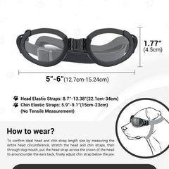 PETLESO dog goggles lightweight TPEE frame close-up for comfort