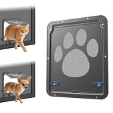 Petleso dog screen door front view highlighting the compact inner opening for small pets.