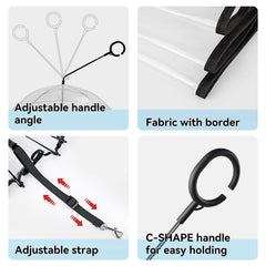 Petleso-umbrella-visibility-clear-fabric: offers full view of your pet while shielding from rain.