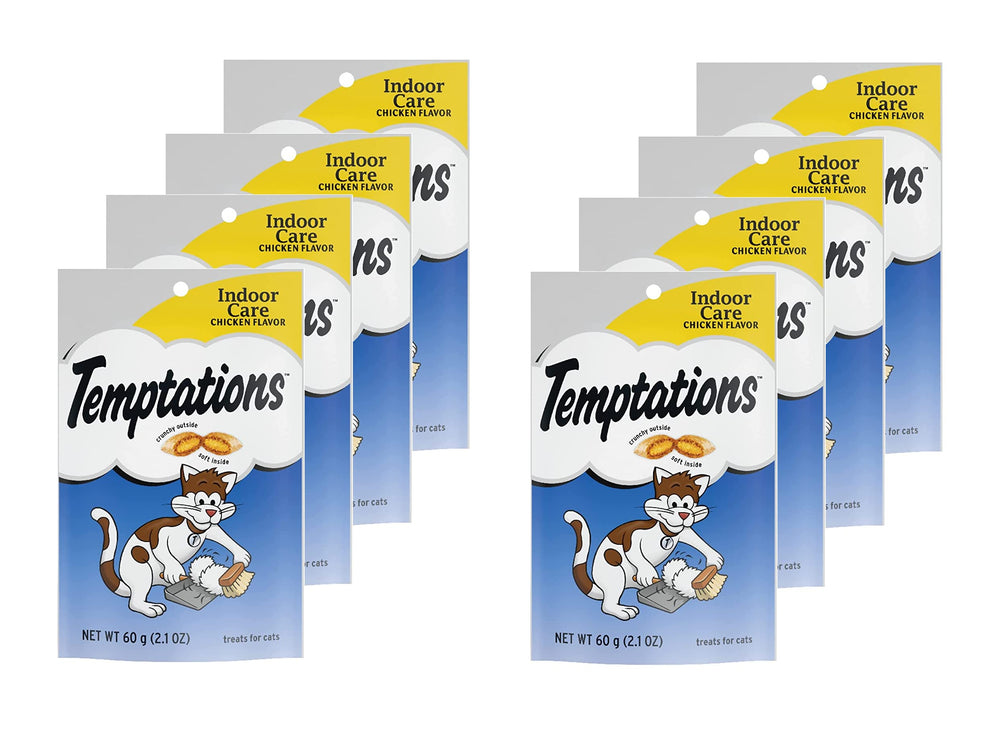Petlewa Temptations hairball-control treats packaging for easy treating.