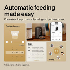PETLIBRO Air Feeder app setup image showing remote scheduling via mobile.