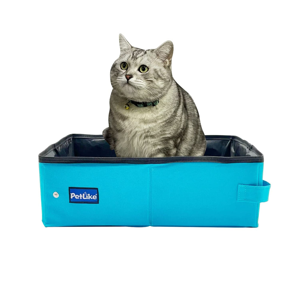 PetLike Travel Cat Litter Box folded for compact carry and easy storage
