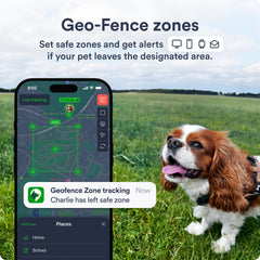 PETLOC8 geo-fence zones notify you when your dog leaves safe areas