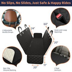 Petloox dog seat cover built-in pockets store treats