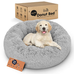 Petloox Donut Bed plush texture close-up showing ultra-soft fabric for cozy naps.