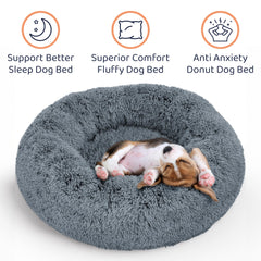 Petloox Donut Dog Bed round nest design showing calming space for pets
