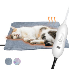 Petmarket heating pad cat bed grey with soft cover for cozy warmth.