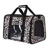 Petmolico cat carrier Leopard top view, compact for air travel.