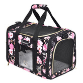 Petmolico cat carrier front view in pink peony for small to medium cats.